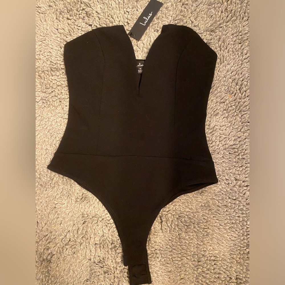 Black lulu bodysuit top